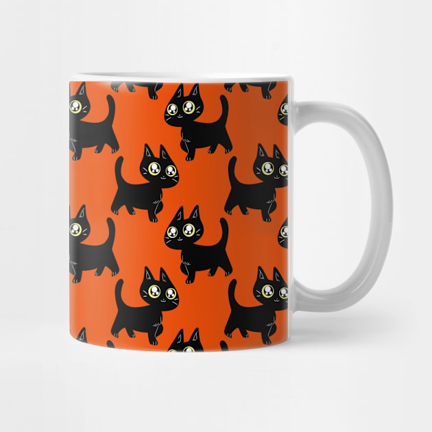 Black Kitten Halloween Pattern by saradaboru